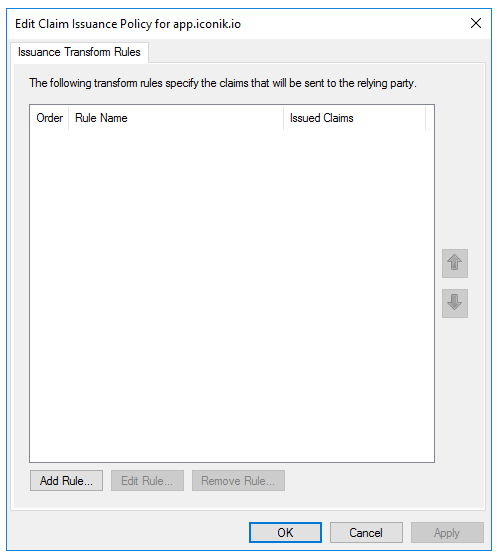 Edit Claims Issuance Policy