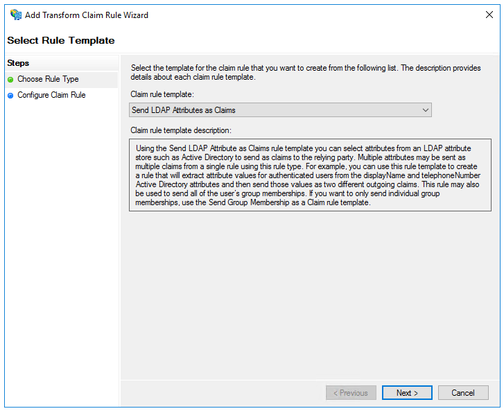 Select Rule Template