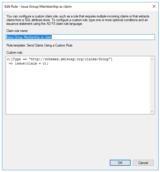Send Groups as Claims