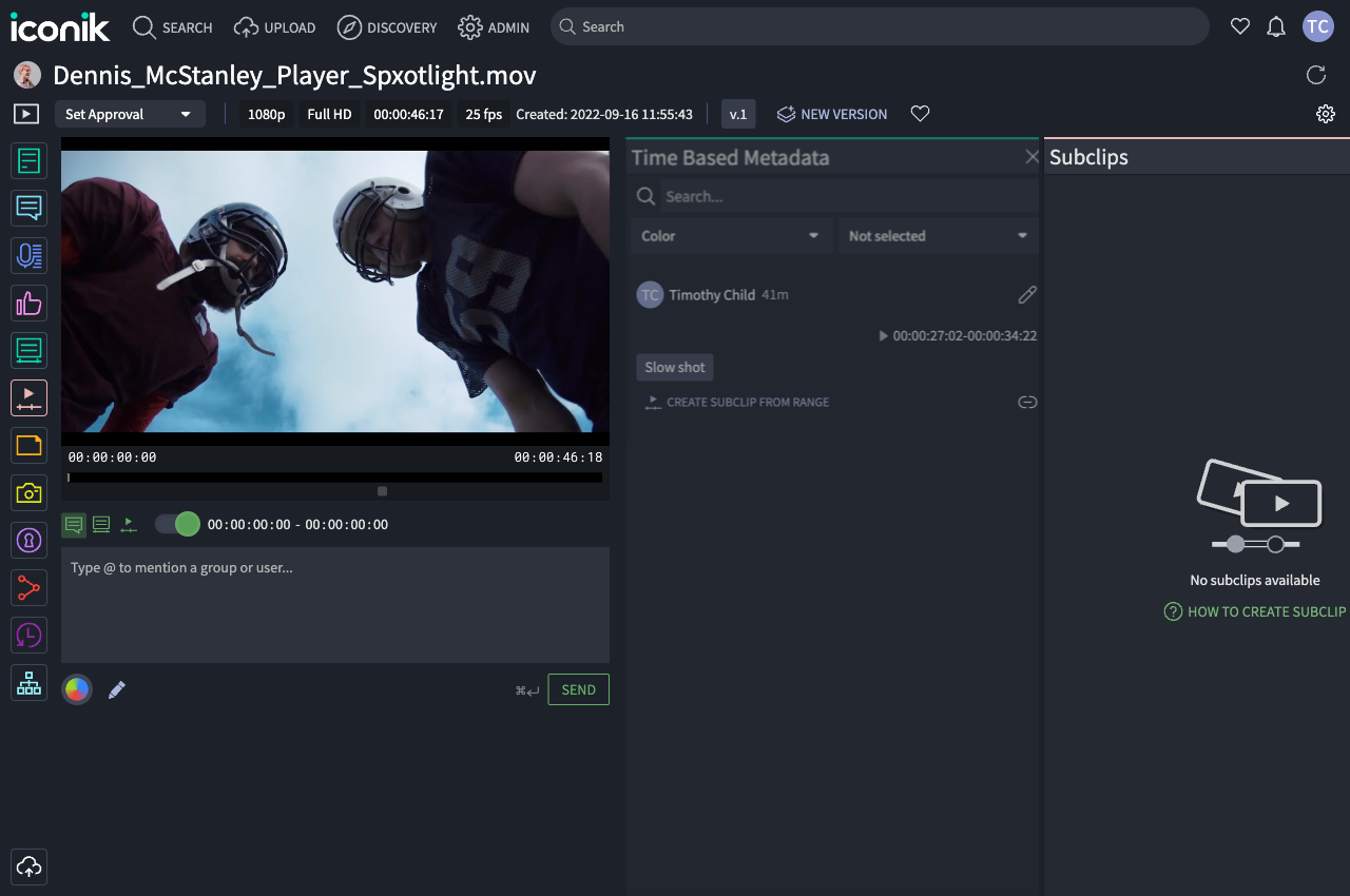 iconik asset subclips