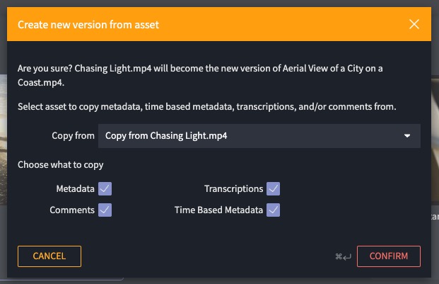 iconik version dialog