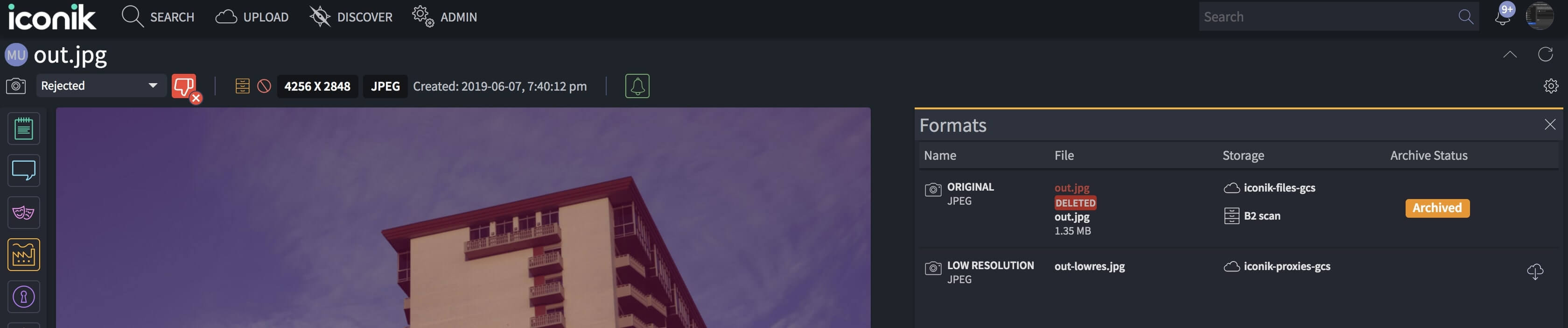 Asset with format offline
