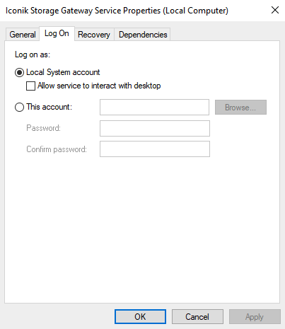 Provide account credentials for user that has read and write access to the network storage